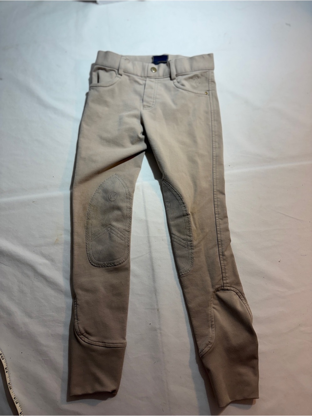 Ovation Children's Beige Riding Breeches with Knee Patches sz 10